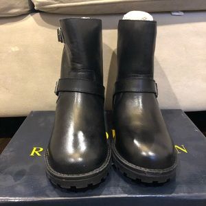 Polo Ralph Lauren Girls Leather boots sz13 New